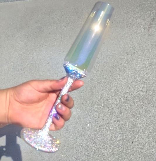 Bling Diamond Champagne Flutes Champagne Glass- Dazzling Diamond Wine Glass- Hammered Goblet Toasting Flute Glass- Champagne Flutes