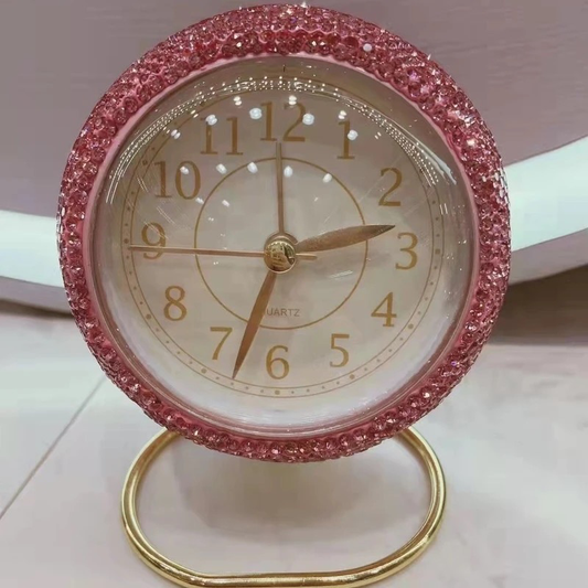 Bling Rhinestone Dazzling Sphere Battery Alarm Clock
