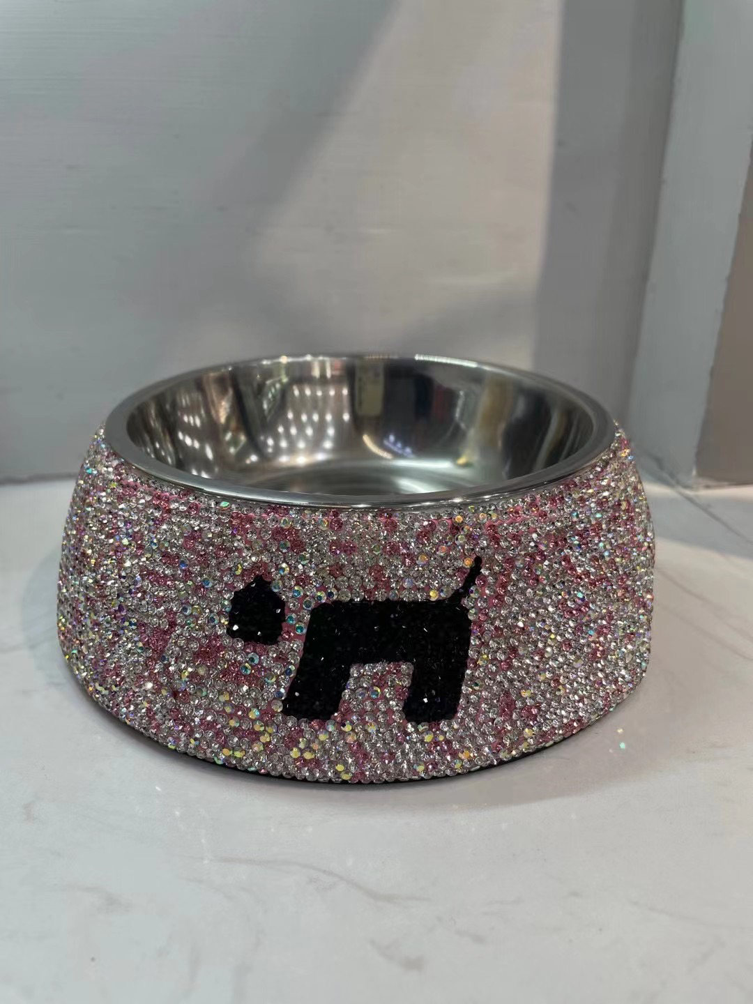 Bling Adorable Dog Cat Animal Pet Food Kibble Bowl Water Bowl
