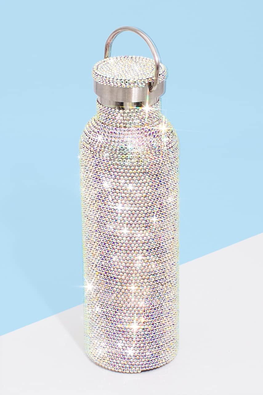 Bling White Reusable Stainless Steel Water Bottle