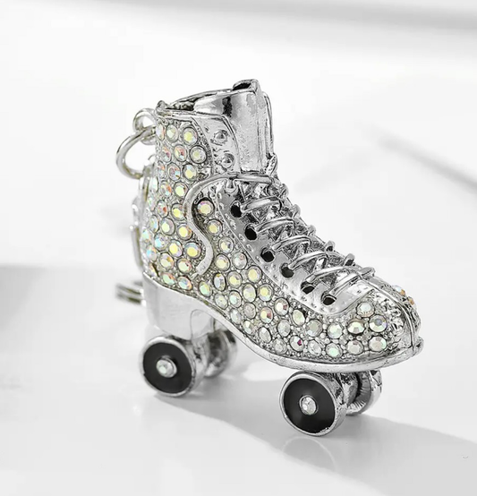 Adorable Bling Rhinestone Rollerskate Keychain Key Pendant Car Key Accessory