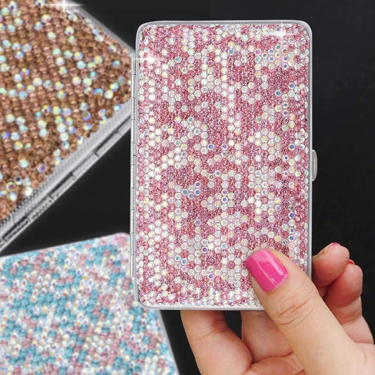 Crystal Rhinestone Pocket Portable Cigarette Case Box