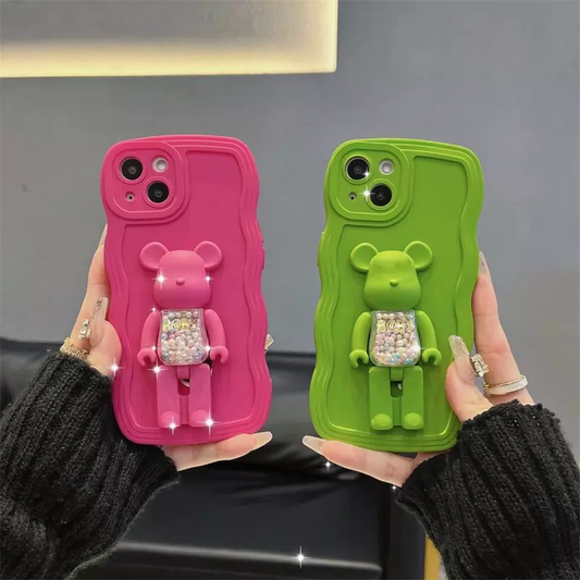 3D Shaker Foldable Bear Griptok Phone Ring Phone Stand for iPhone 13/14
