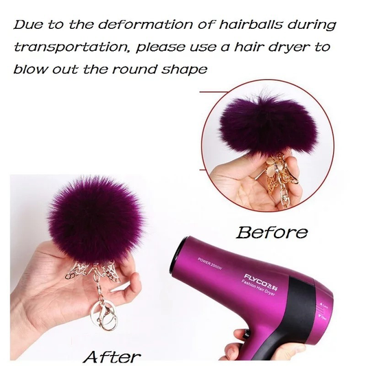 Fashion Faux Fluffy Crystal Bottle Bow Pompom Keychain Pearl Chain number 5 Women handBag Car Key Chain Ring Keychains Jewelry