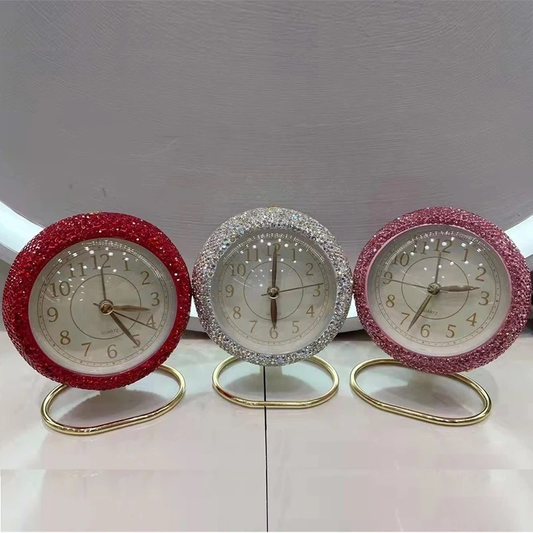 Bling Rhinestone Dazzling Sphere Battery Alarm Clock