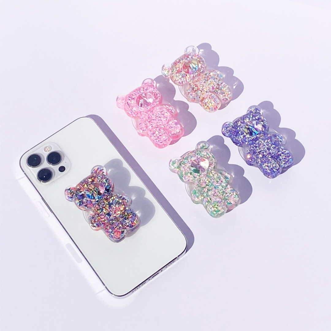 Adorable Bear Phone Griptok Grip-tok Ring Phone Stand Holder Case