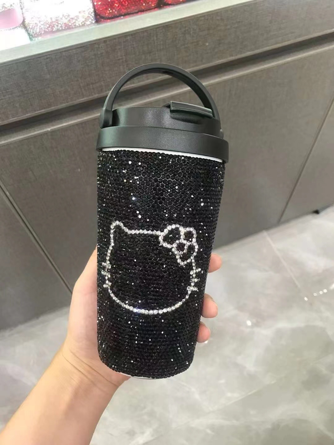 Bling Black Tumbler Water Bottle