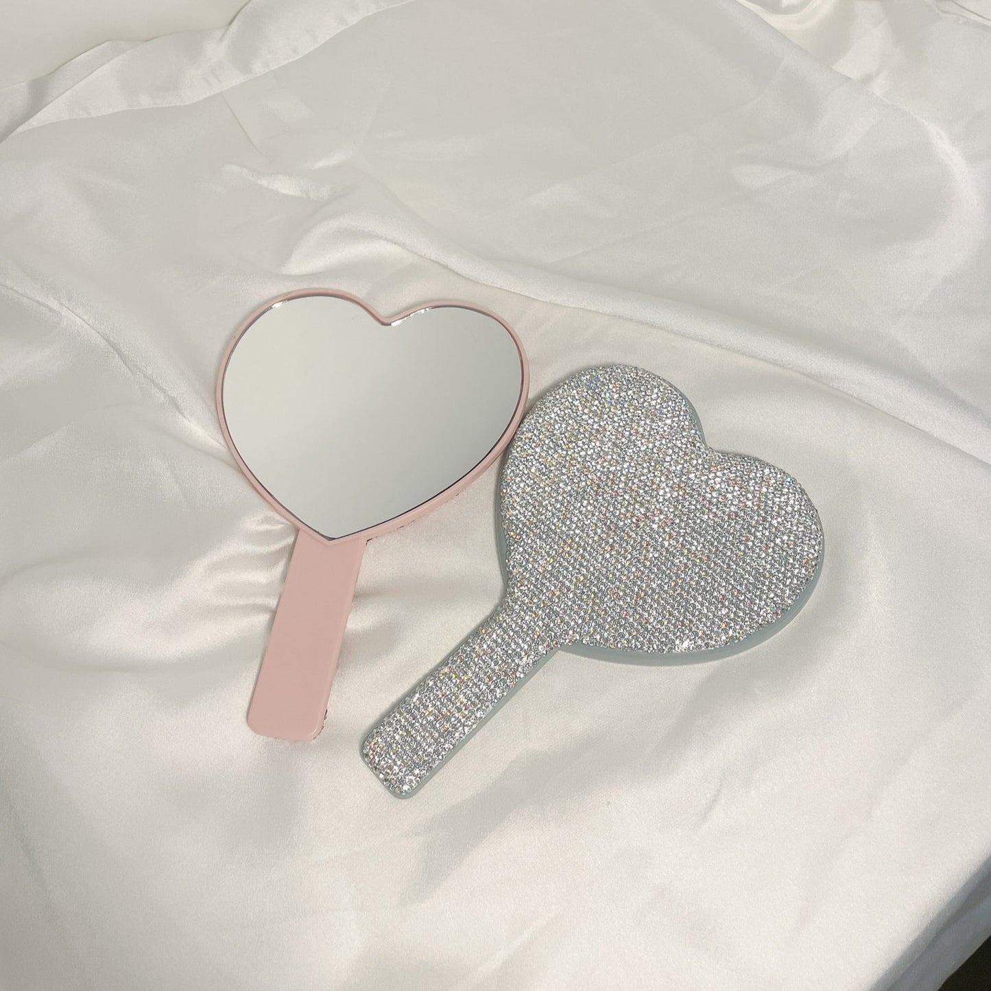 Bling Heart Shaped Hand Mirror
