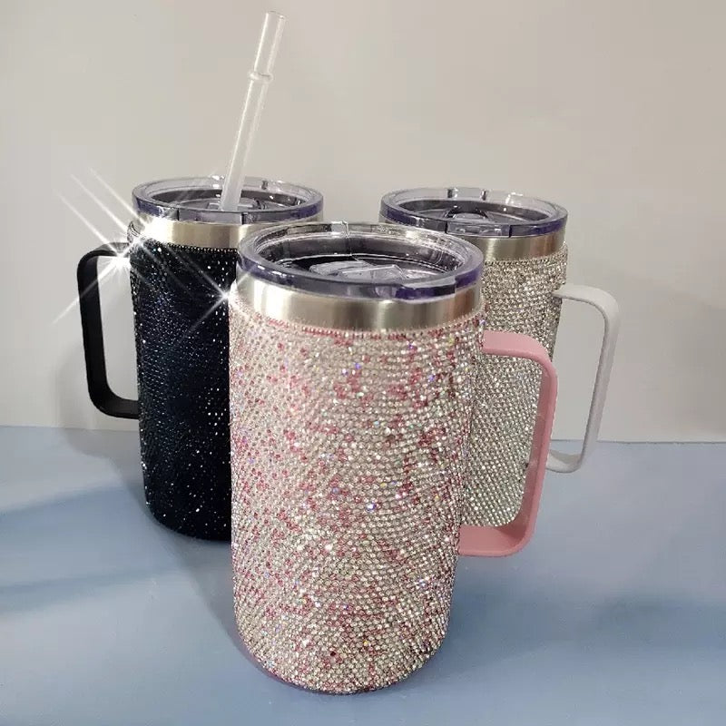 Bling Insulated Boss Mug Cup with Handle Lid 750 mL