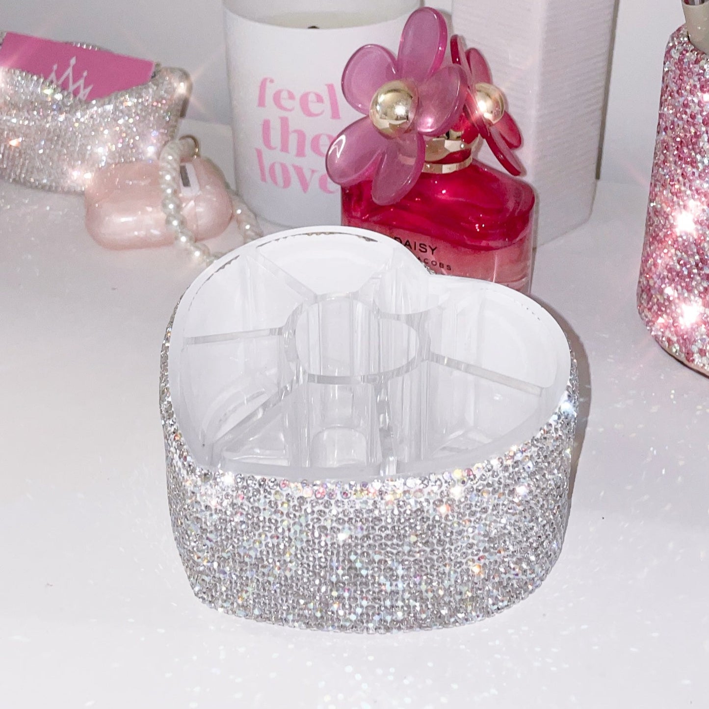 Bling Heart Lipstick Organizer