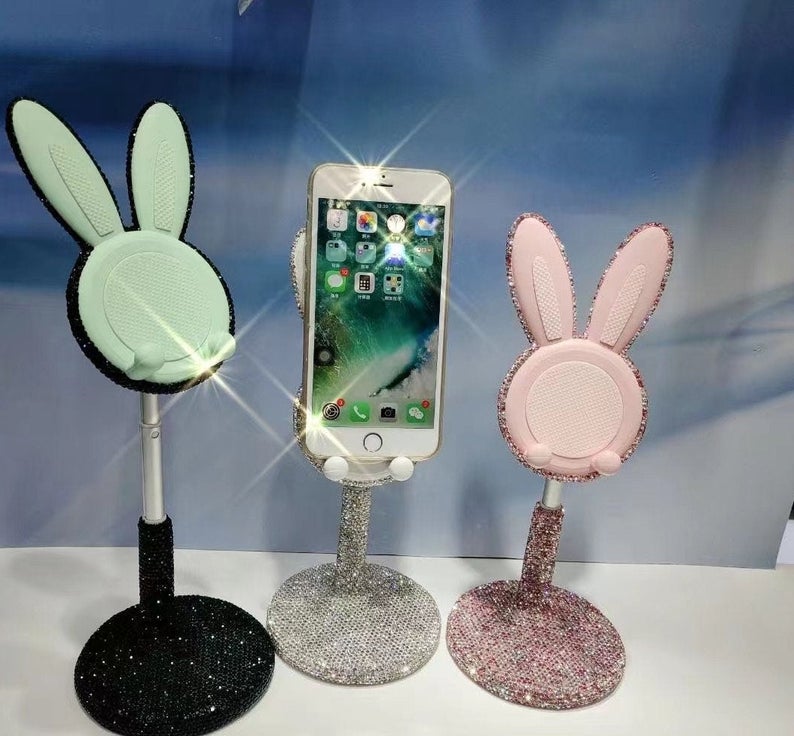 Bling Rhinestone Bunny Rabbit Phone Holder
