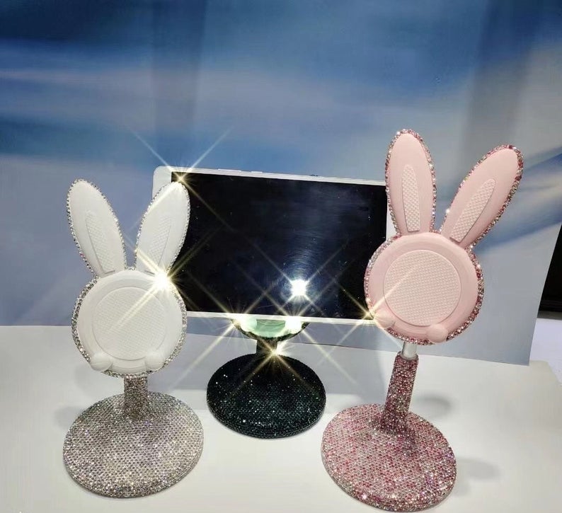 Bling Rhinestone Bunny Rabbit Phone Holder