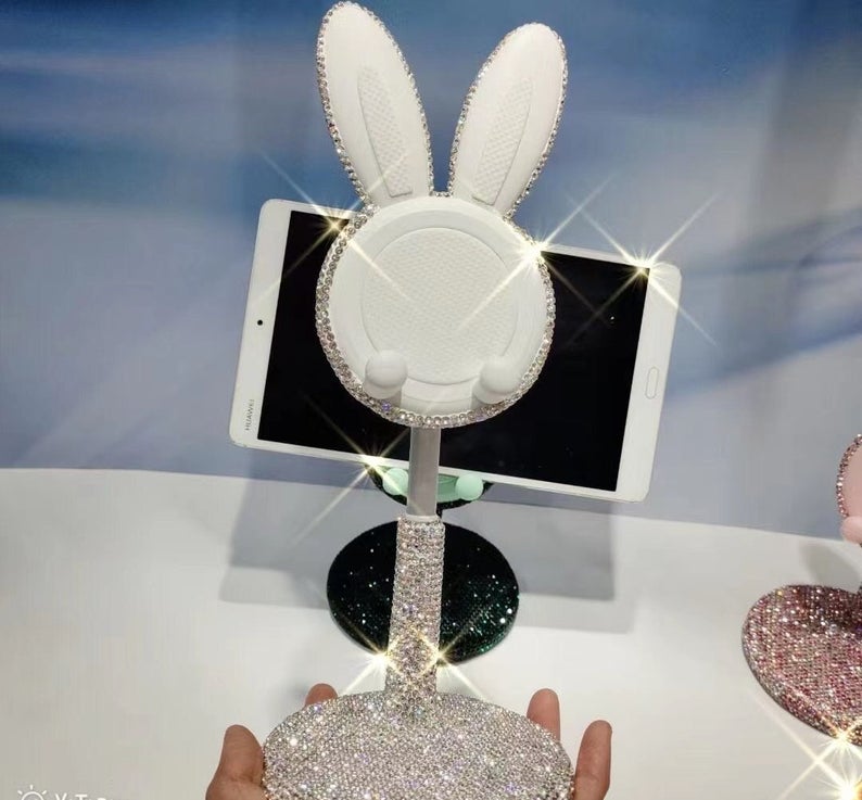 Bling Rhinestone Bunny Rabbit Phone Holder