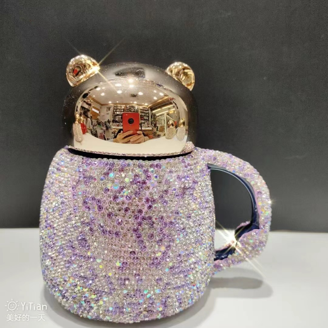 Bling Bear Lid Tea Cup