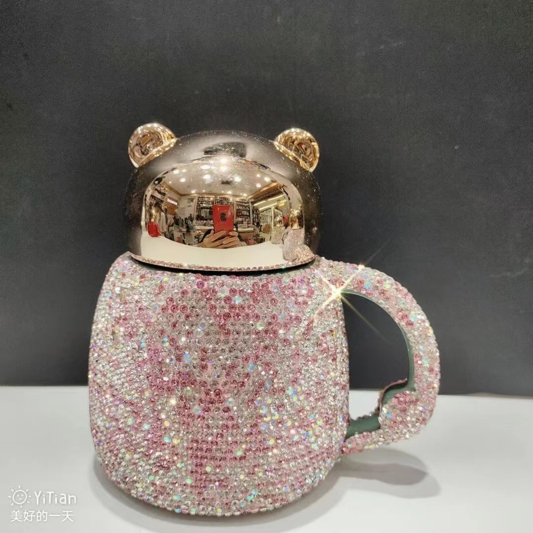 Bling Bear Lid Tea Cup