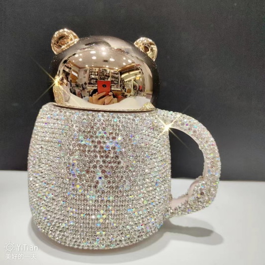 Bling Bear Lid Tea Cup