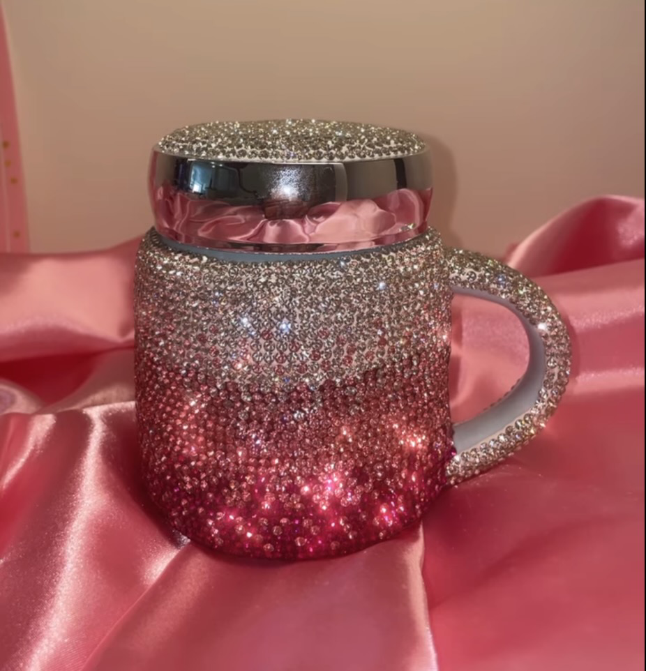 Bling Travel Mug with Handle and Twistable Lid