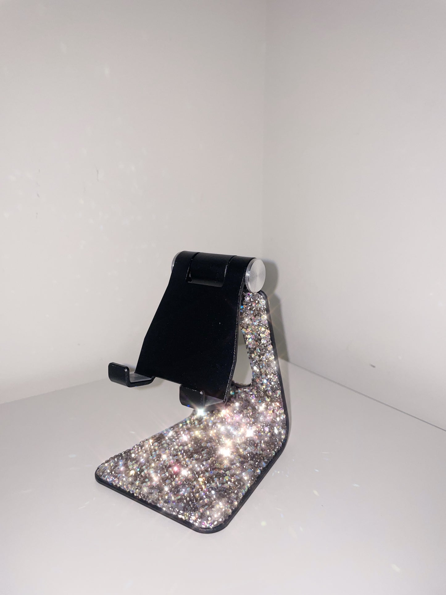Bling Rhinestone Crystal Adjustable Cell Phone Stand, Phone Holder for Desk, Phone Desktop Holder Stand Compatible with iPhone IPAD Samsung Smart