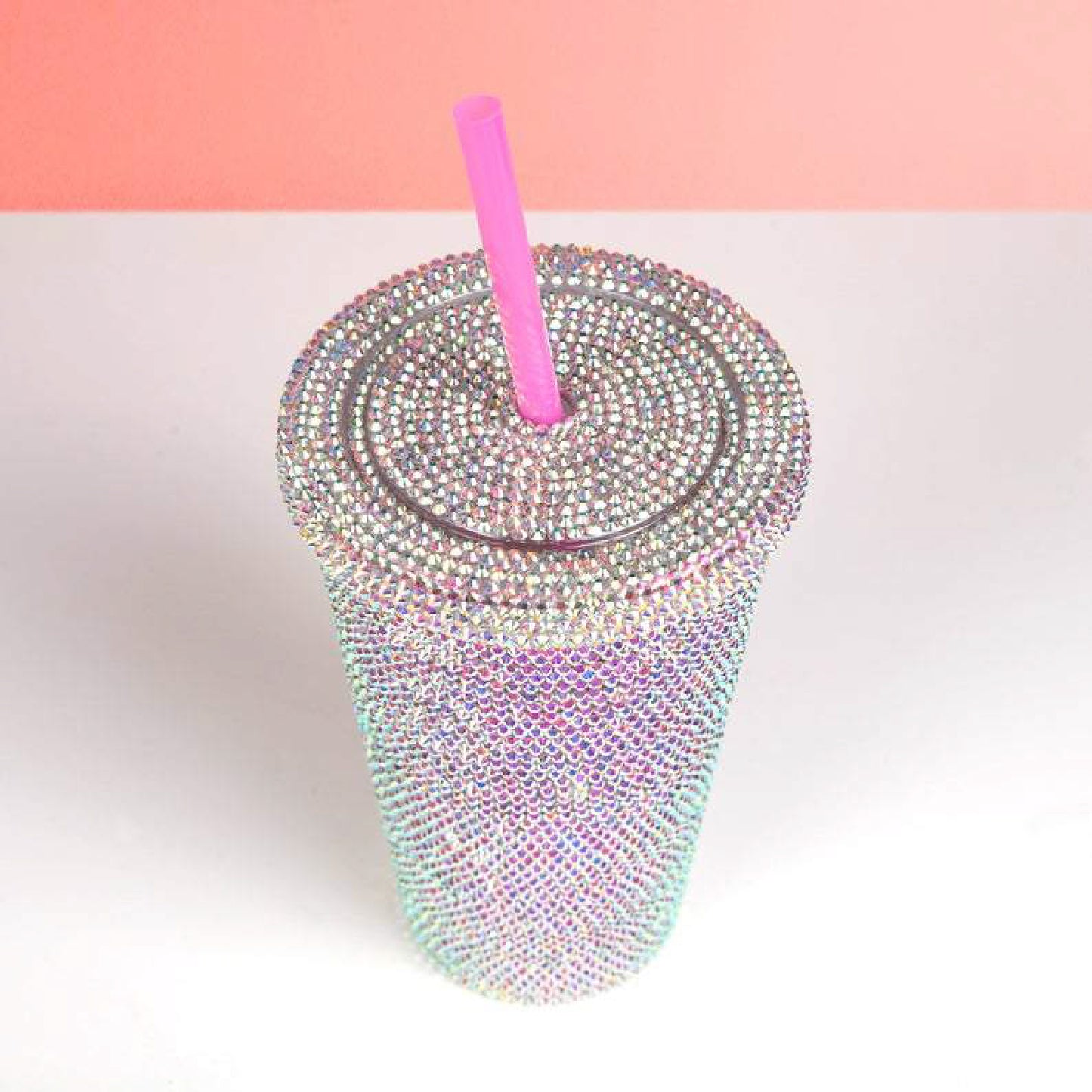 Bling Stainless Steel Tumbler with Straw