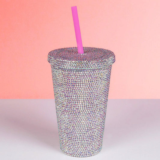 Bling Stainless Steel Tumbler with Straw