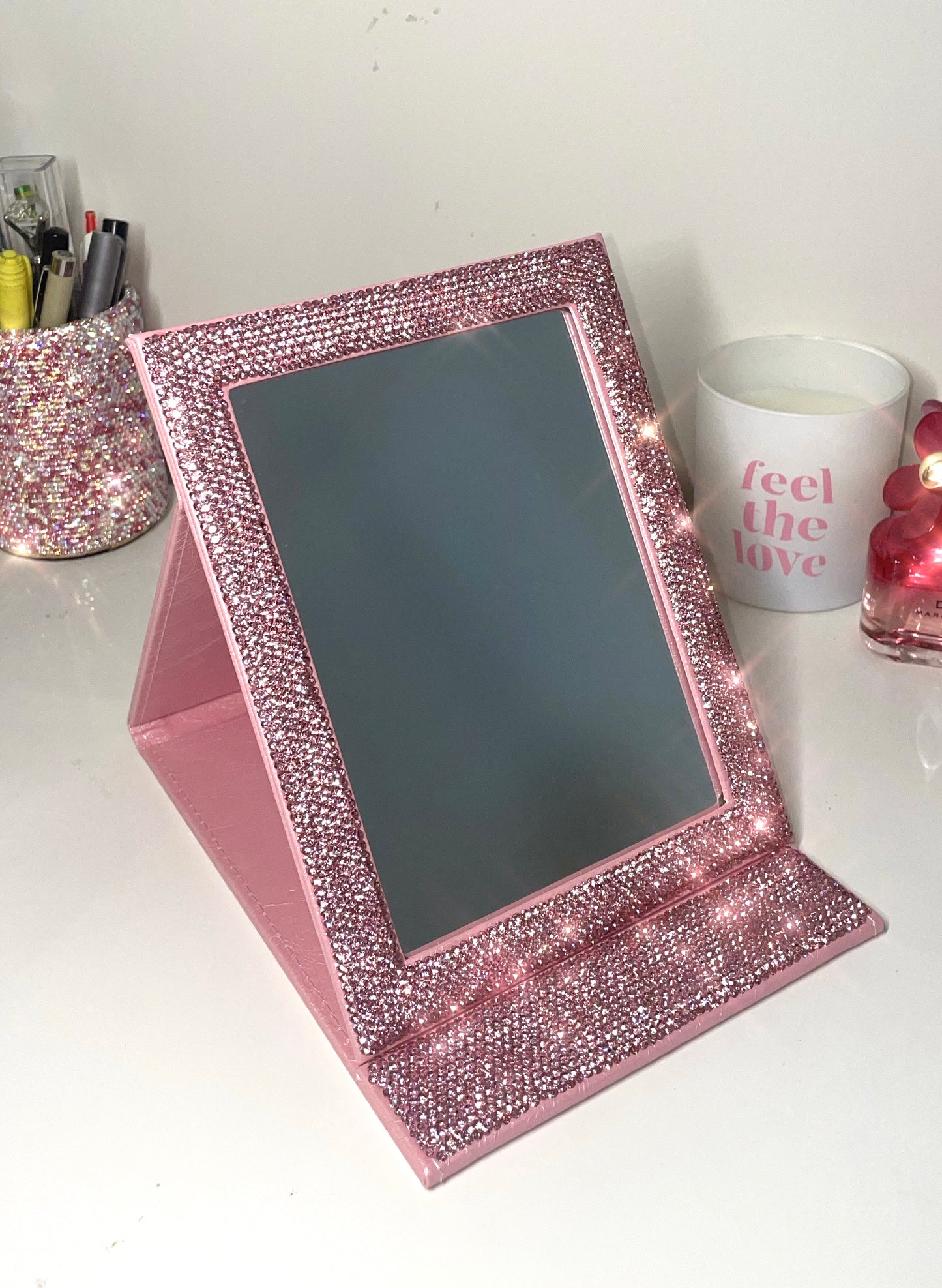 Bling Foldable Portable Stand Mirror