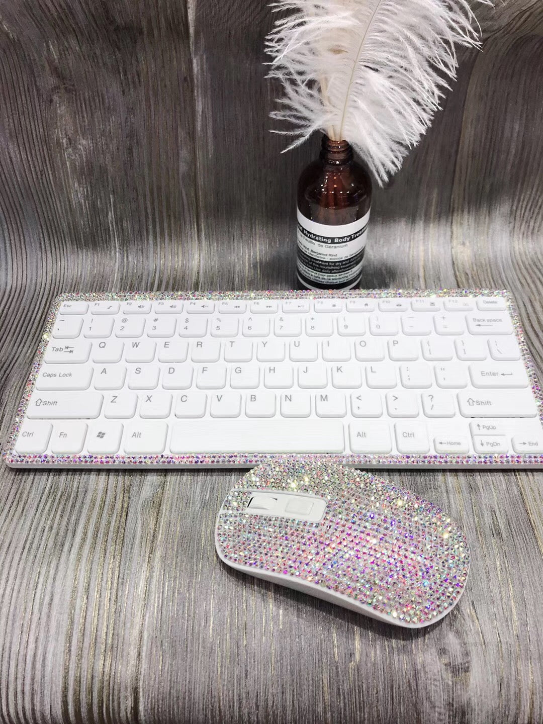 Diva Rhinestone Wireless Keyboard and Mouse Set