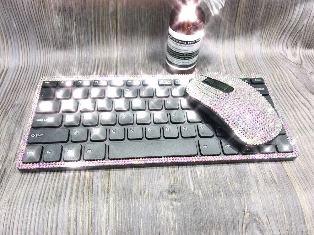 Diva Rhinestone Wireless Keyboard and Mouse Set