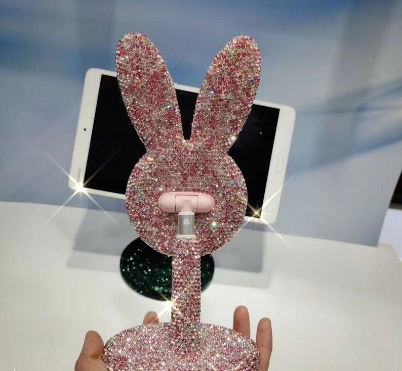 Bling Rhinestone Bunny Rabbit Phone Holder