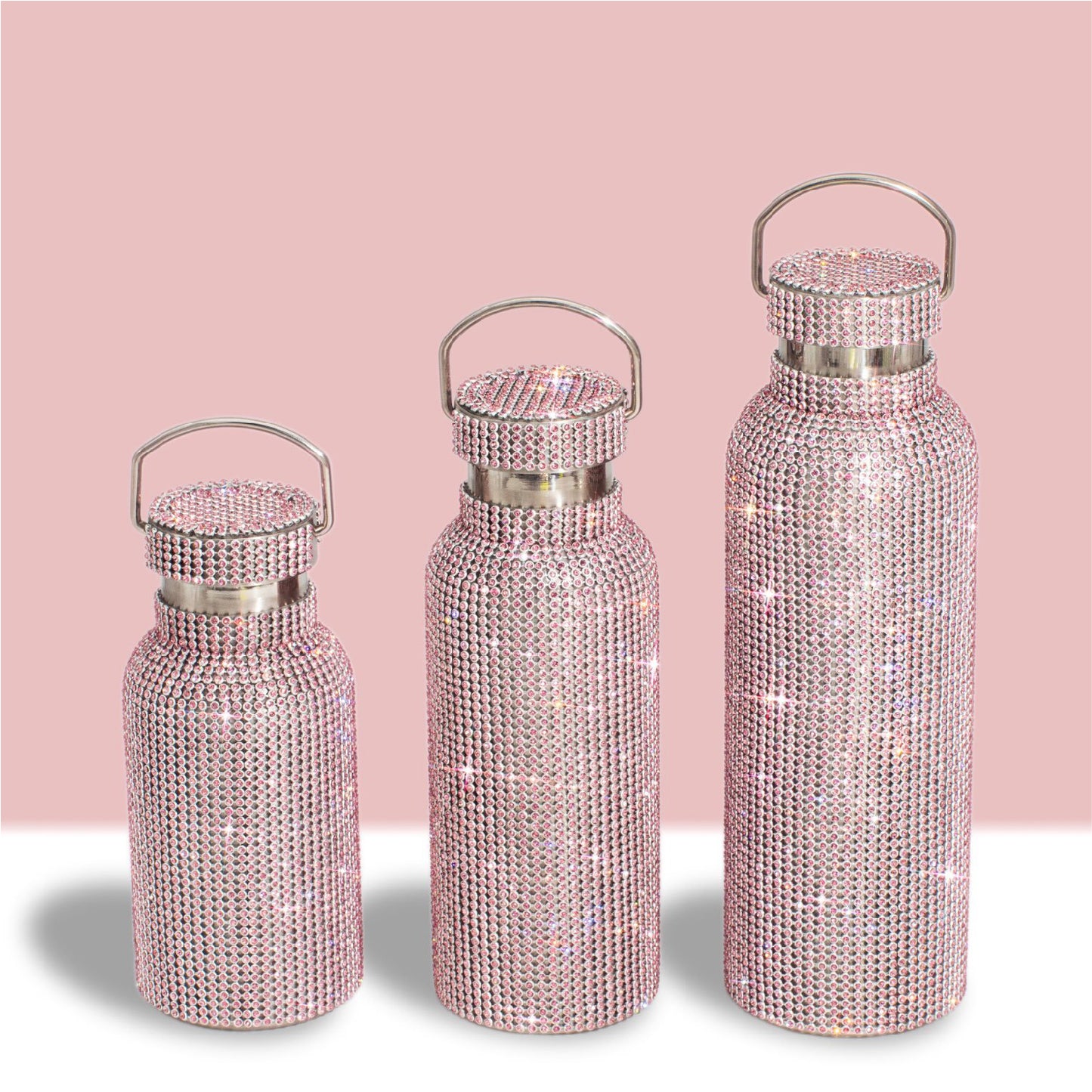 Bling Pink Stainless Steel Water Bottle